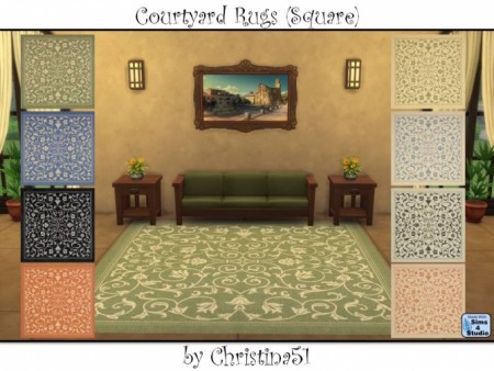 Courtyard Indoor/Outdoor Rugs (Square) by Christina51 at Mod The Sims