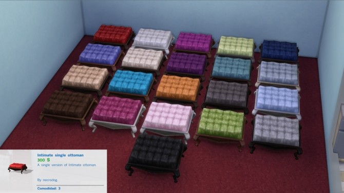 Sims 4 Captain Rodrigo and Intimate single ottomans by necrodog at Mod The Sims
