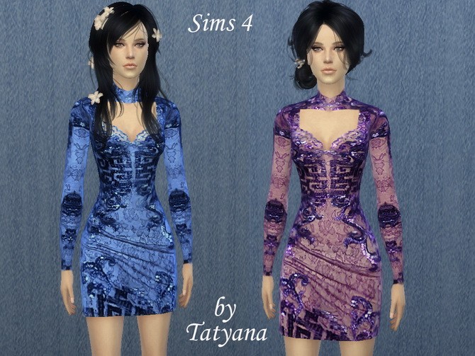 Sims 4 Short Japanese dress at Tatyana Name