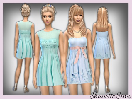 Chiffon Mini Dresses by shanelle sims at TSR » Sims 4 Updates