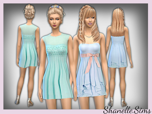 Sims 4 Chiffon Mini Dresses by shanelle sims at TSR