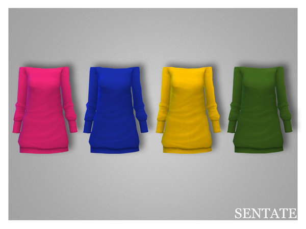 Sims 4 Polina Sweater Dress by Sentate at TSR