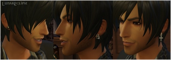 Sims 4 Male Earring Set 01 by Lunar Eclipse at Mod The Sims