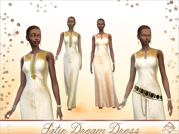 Sims 4 Satin Dream Dress by Devirose at TSR