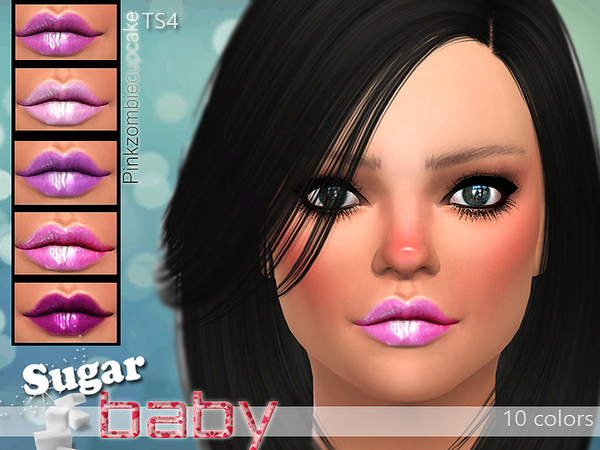Sims 4 Sugar baby lipgloss by Pinkzombiecupcakes at TSR