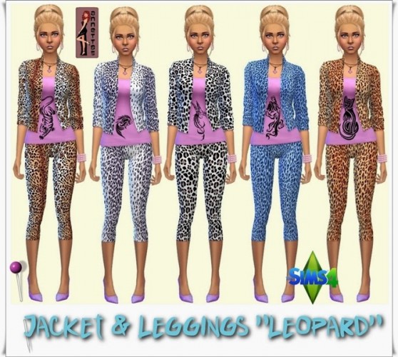 Leopard Jacket & Leggings at Annett’s Sims 4 Welt » Sims 4 Updates