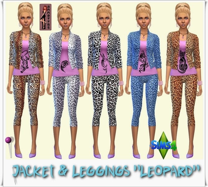 Sims 4 Leopard Jacket & Leggings at Annett’s Sims 4 Welt
