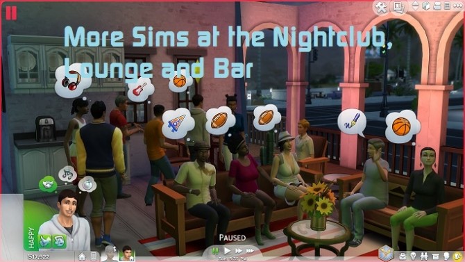 Sims 4 More Sims at the Bar, Nightclub and Lounge v1.1 by simmythesim at Mod The Sims