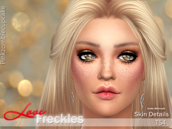 Sims 4 Love Freckles by Pinkzombiecupcakes at TSR