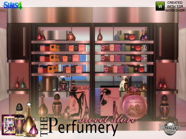 Sims 4 Perfumery sweet store by jomsims at TSR