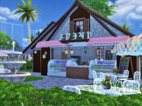 Sims 4 The Little Garden restaurant by Guardgian at TSR