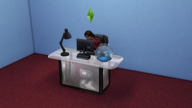 Sims 4 N glass desk by necrodog at Mod The Sims