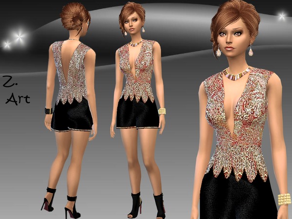 Sims 4 Lets Party dress by Zuckerschnute20 at TSR