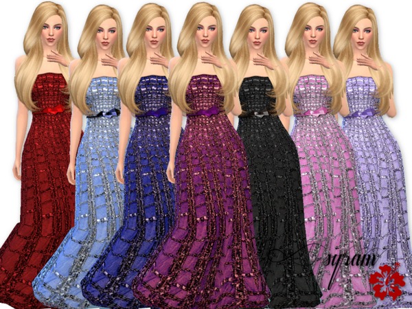 Sims 4 Glitter evening dress by EsyraM at TSR