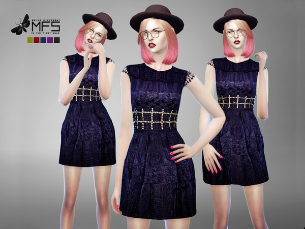 Sims 4 MFS Maxine Dress by MissFortune at TSR