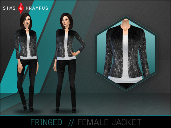 Sims 4 Fringed Jacket by SIms4Krampus at TSR