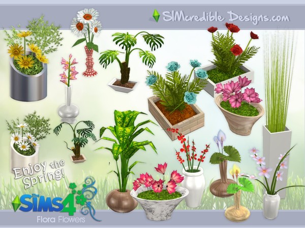 Sims 4 Flora Plants by SIMcredible! at TSR