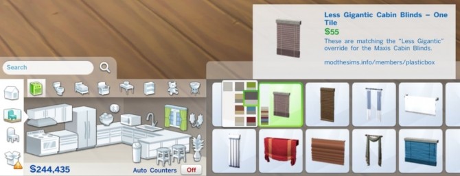 Sims 4 Less Gigantic Cabin Blinds + One Tile Version by plasticbox at Mod The Sims