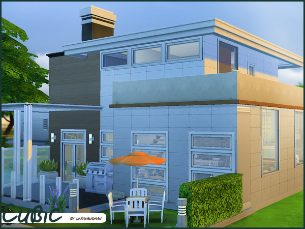 Sims 4 Cubic house by Waterwomen at Akisima