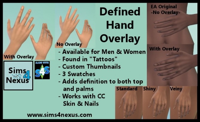 Sims 4 Defined Hand Overlay by SamanthaGump at Sims 4 Nexus
