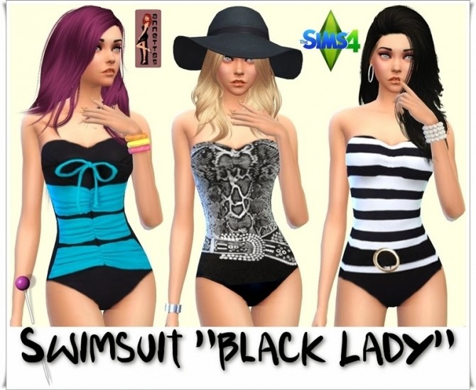 Sims 4 Black Lady swimsuits at Annett’s Sims 4 Welt