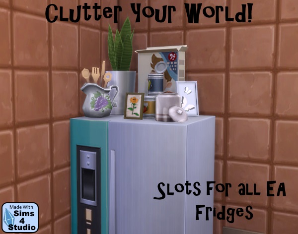 Sims 4 Clutter Your World EA Fridges with Slots by Andrew & OM at Sims 4 Studio