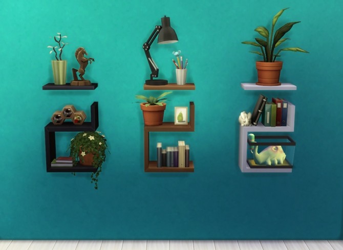 Sims 4 Intellectual Illusion Wall Shelf by IgnorantBliss at Mod The Sims