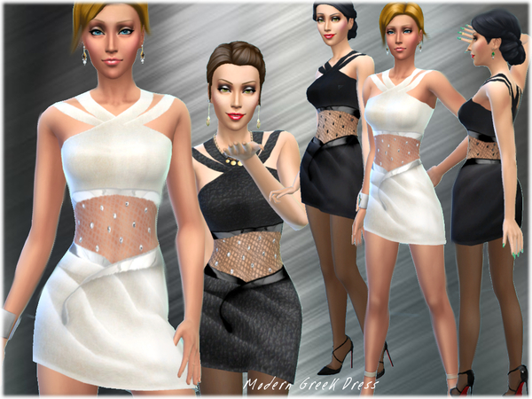 Sims 4 Modern Greek Style Dress by alin2 at TSR