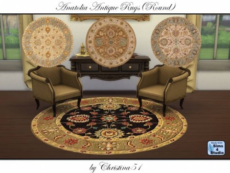 Anatolia Round Antique Rugs by Christina51 at Mod The Sims