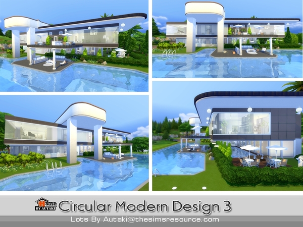 Sims 4 Circular Modern Design3 house by autaki at TSR