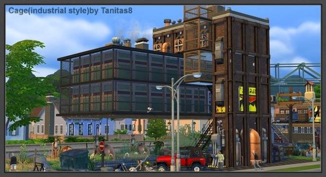 Sims 4 Cage industrial style house at Tanitas8 Sims