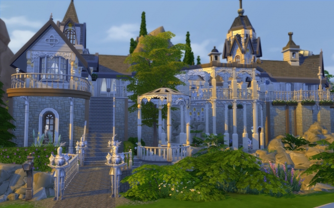 Rivendell, elven outpost (no CC) by artrui at Mod The Sims » Sims 4 Updates