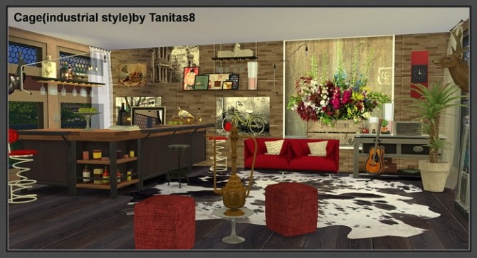 Sims 4 Cage industrial style house at Tanitas8 Sims