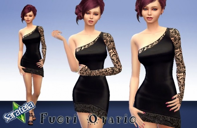 Sims 4 Out 4 Hours dress at Saratella’s Place