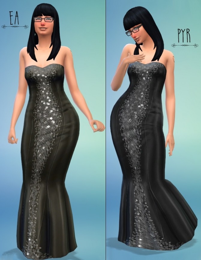 Sims 4 Mermaid Dress Recolour by pyrous at Mod The Sims
