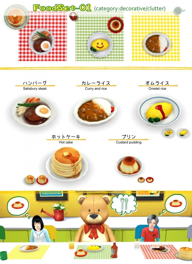Sims 4 Food set 01 at Imadako