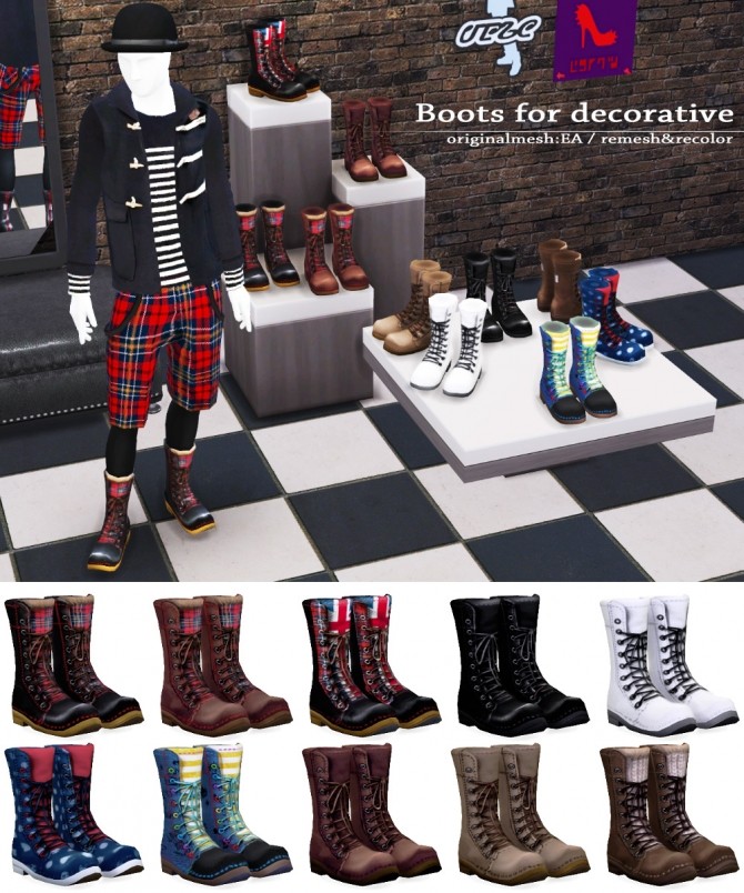 Sims 4 Decorative boots at Imadako