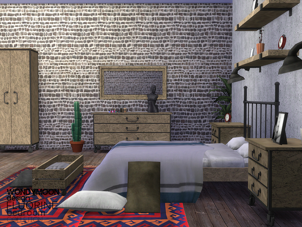 Sims 4 Fluorine Bedroom by wondymoon at TSR