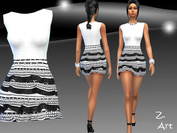 Sims 4 Domino dress by Zuckerschnute20 at TSR
