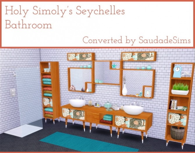 Sims 4 Holy Simoly’s Seychelles Bathroom and Shower Converted at Saudade Sims