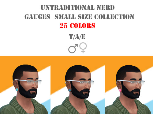 Sims 4 Piercings: Gauges S size collection at Untraditional NERD