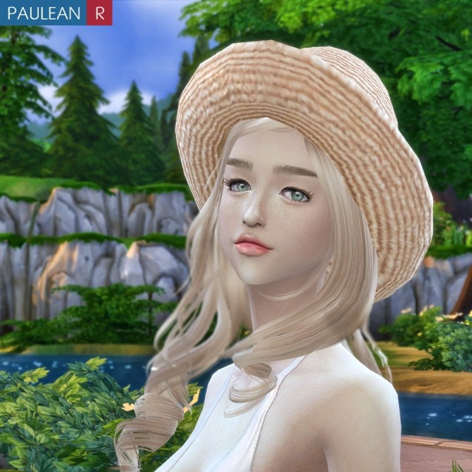 Lace Straw Hat at Paulean R » Sims 4 Updates