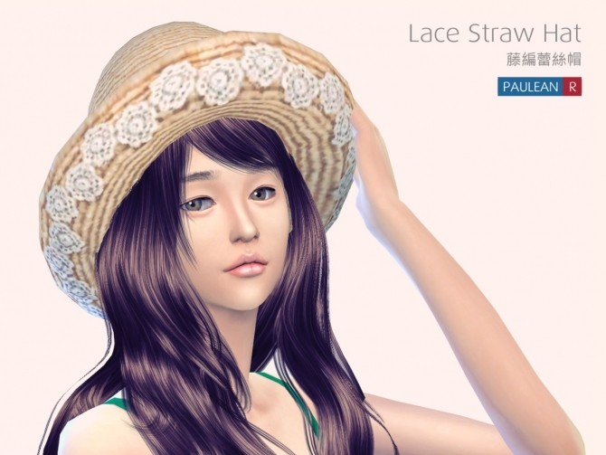 Sims 4 Lace Straw Hat at Paulean R
