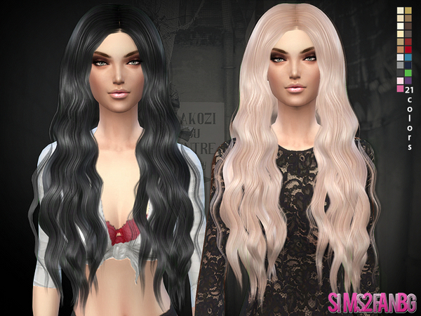 Sims 4 Long curly hair 02 by sims2fanbg at TSR