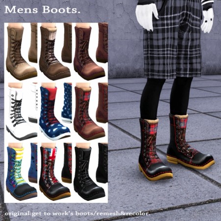 GTW boots for males recolor at Imadako » Sims 4 Updates
