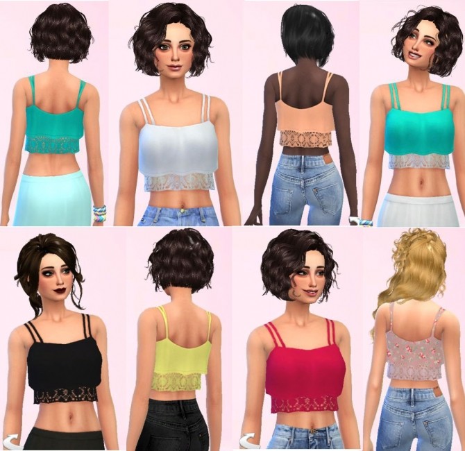 Sims 4 Lace crop top by anni1104 at Sims Marktplatz