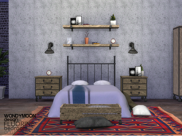 Sims 4 Fluorine Bedroom by wondymoon at TSR