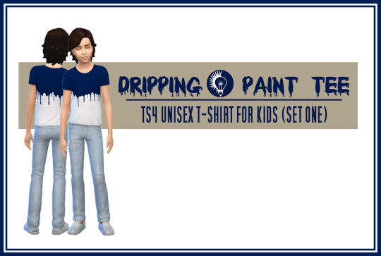 Sims 4 Dripping paint t shirts for kids at Jorgha Haq