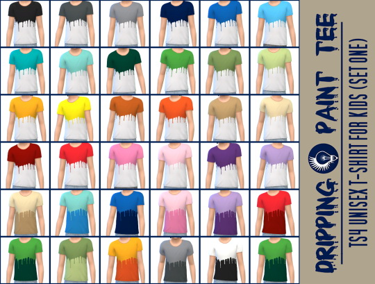 Sims 4 Dripping paint t shirts for kids at Jorgha Haq