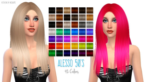 Sims 4 Alesso 50′s hair retexture at Nessa Sims